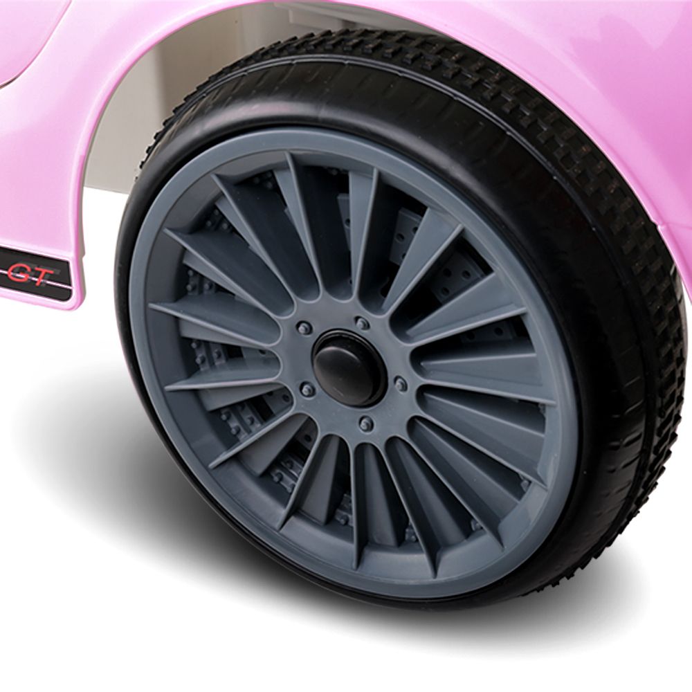 Pink kids ride-on sports coupe
