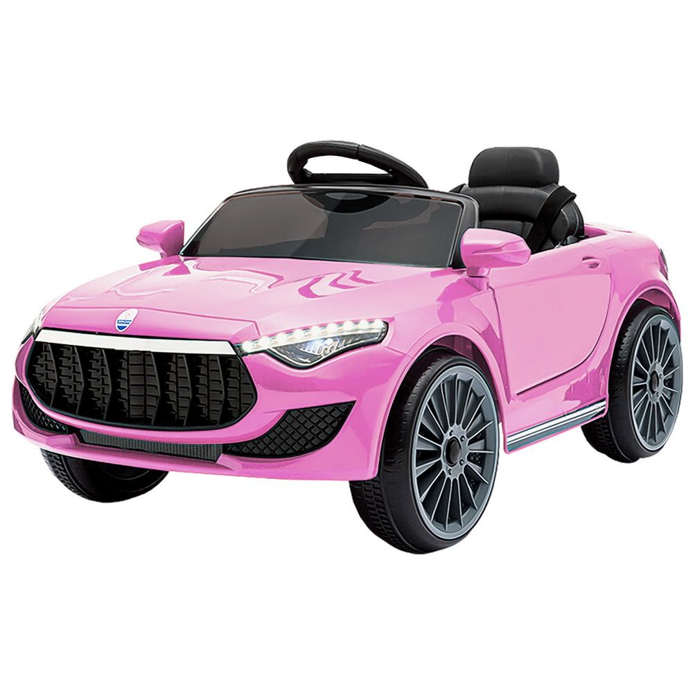 Pink kids ride-on sports coupe